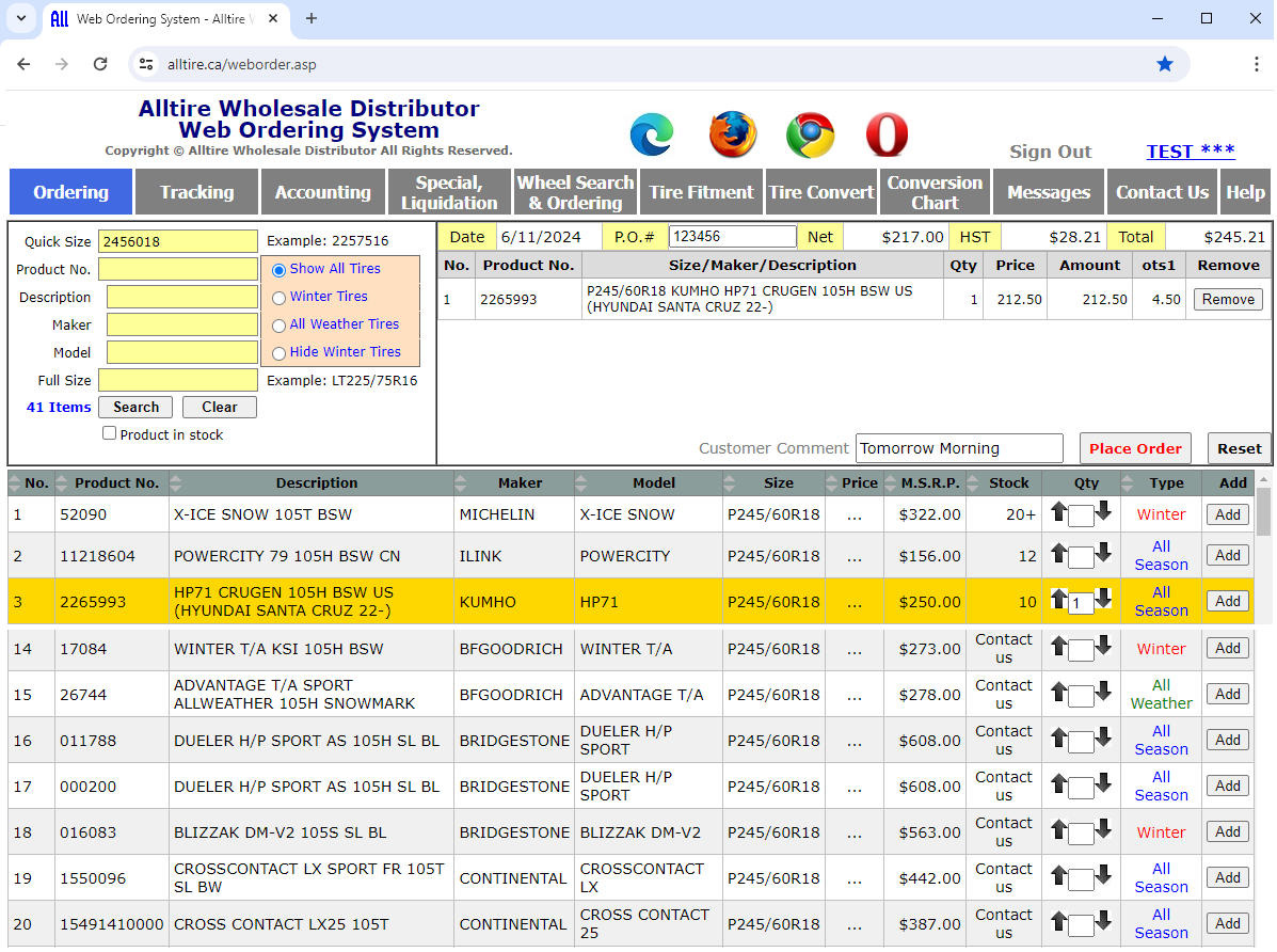 Web Ordering System